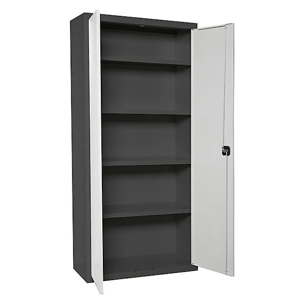 PROREGAL Stahlschrank AMEGO HxBxT 180 x 100 x 40 cm 4x Fachboden Weiß-Anthr günstig online kaufen