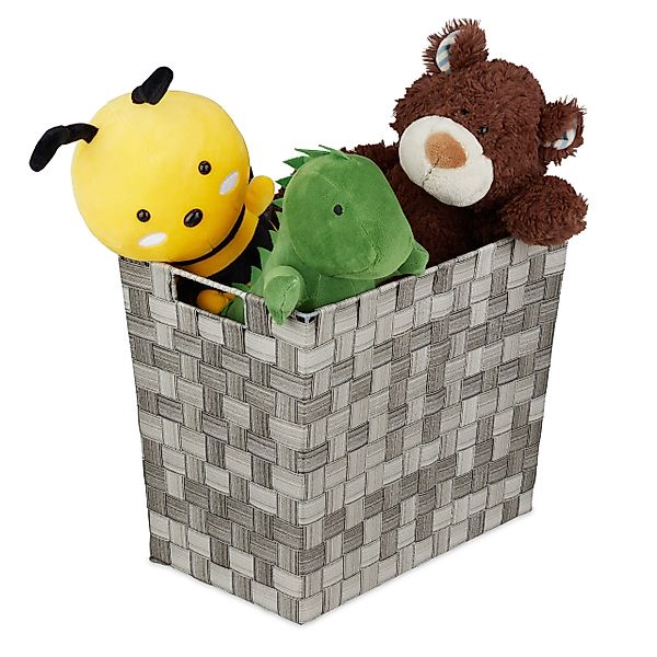 relaxdays Aufbewahrungskorb hoch geflochte, Grau günstig online kaufen