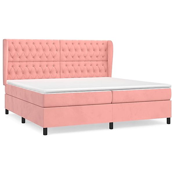 vidaXL Boxspringbett mit Matratze Rosa 200x200 cm Samt1373083 günstig online kaufen