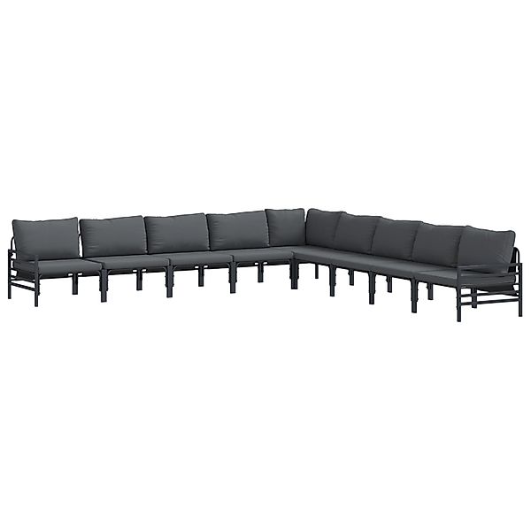 vidaXL Garten-Sofa-Set 9-Tlg Anthrazit Stahl 3378996 günstig online kaufen