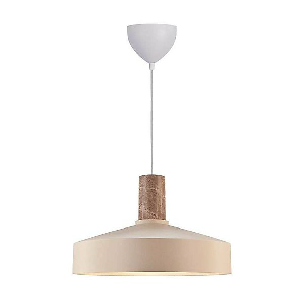 Pendellampe Elvas, beigefarben, Ø 37 cm, Metall/Marmor günstig online kaufen