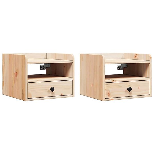 vidaXL Nachttisch 2 Stk Braun 38 x 36 x 29,5 cm Massivholz Kiefer 873512 günstig online kaufen