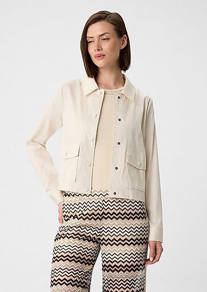 Comma Blusenblazer Jacke aus Baumwollmix im Boxy Fit mit Hemdkragen günstig online kaufen