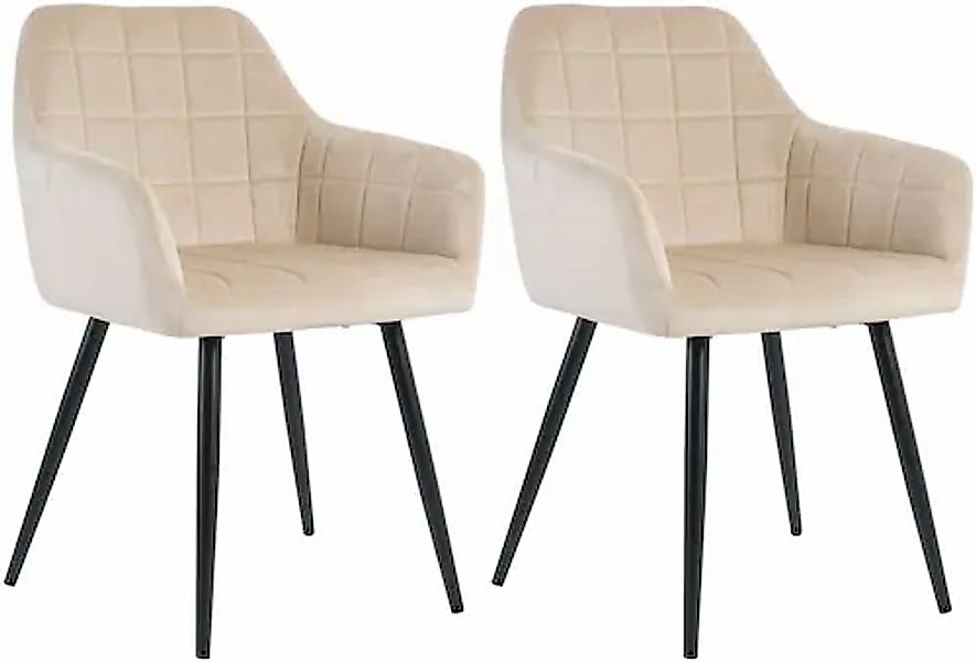 INOSIGN 4-Fußstuhl, (Set), 2 St., Samt, mit Quadratsteppung innen günstig online kaufen