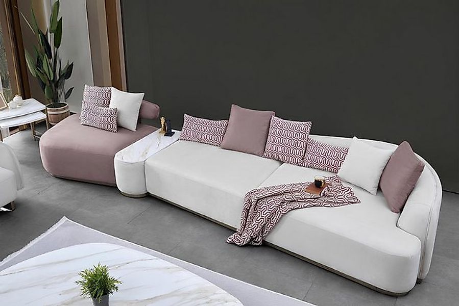 Xlmoebel Big-Sofa Große moderne Polstersofa Wohnlandschaft in Rosa Stoffsof günstig online kaufen