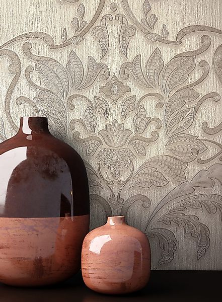 Newroom Vliestapete, Beige Tapete Vintage Ornament günstig online kaufen