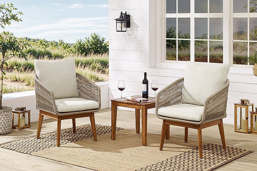 riess-ambiente Gartenlounge-Set ROPE natur taupe– Massivholz & Aluminium mi günstig online kaufen