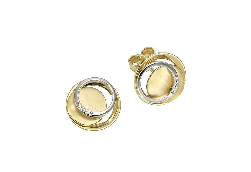 Orolino Paar Ohrstecker Gold 585 zweifarbig mit 6 Brillanten zus. 0,02ct. günstig online kaufen