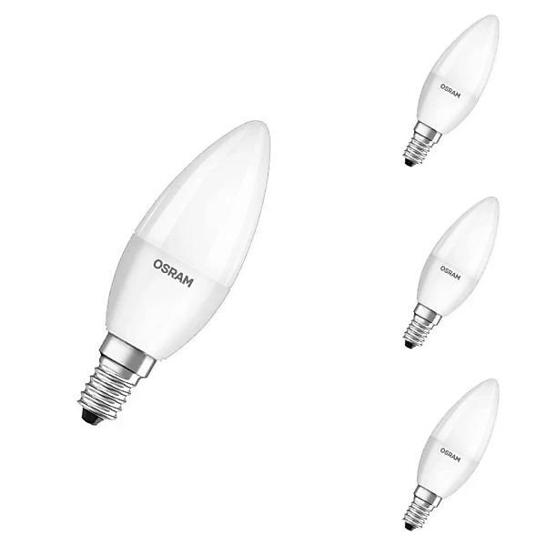 Osram LED Lampe ersetzt 25W E14 Kerze - B38 in Weiß 3,3W 250lm 2700K 4er Pa günstig online kaufen