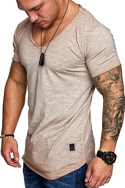 Amaci&Sons T-Shirt NYC Basic Oversize T-Shirt mit V-Ausschnitt Herren Overs günstig online kaufen