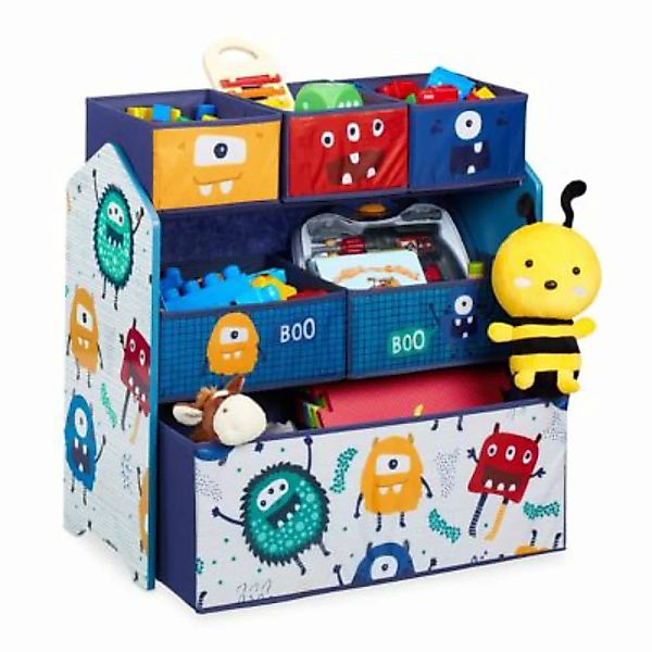 relaxdays Kinderregal mit Boxen Monster mehrfarbig günstig online kaufen