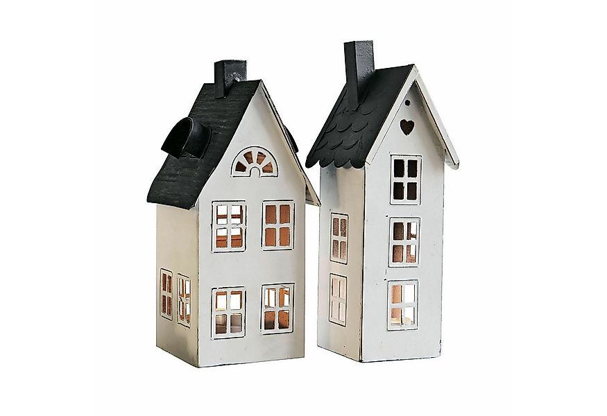 Mirabeau Kerzenlaterne Laterne 2er Set Gunar antikweiß/schwarz günstig online kaufen