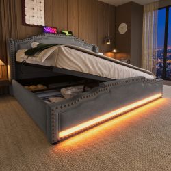 TavilaEcon Boxspringbett Doppelbett mit Stauraum, LED-Beleuchtung günstig online kaufen