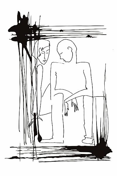 queence Acrylglasbild "Mann und Frau" Frau  Kunst  Mann  Schwarz-Weiß Fine günstig online kaufen