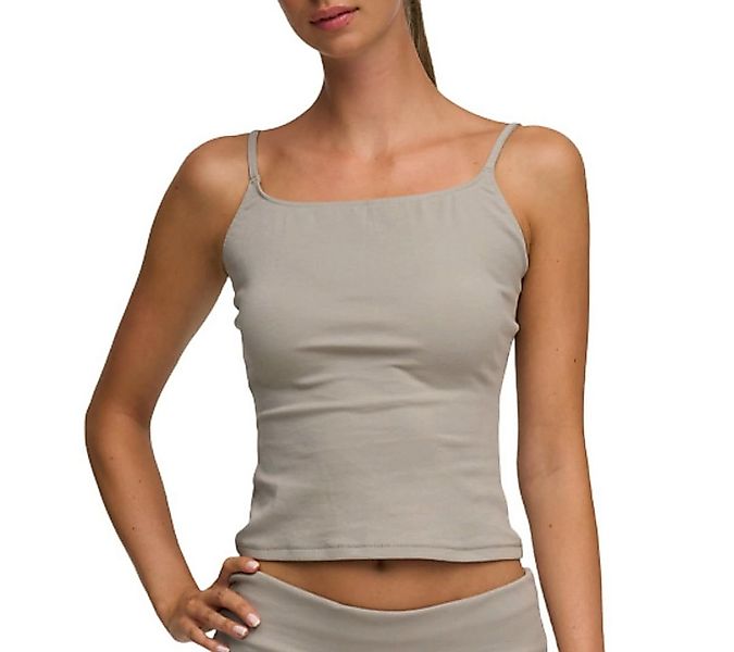 cfab by creamy fabrics Spaghettitop Cotton Cami-Top-Ash Grey-M (1-tlg) günstig online kaufen