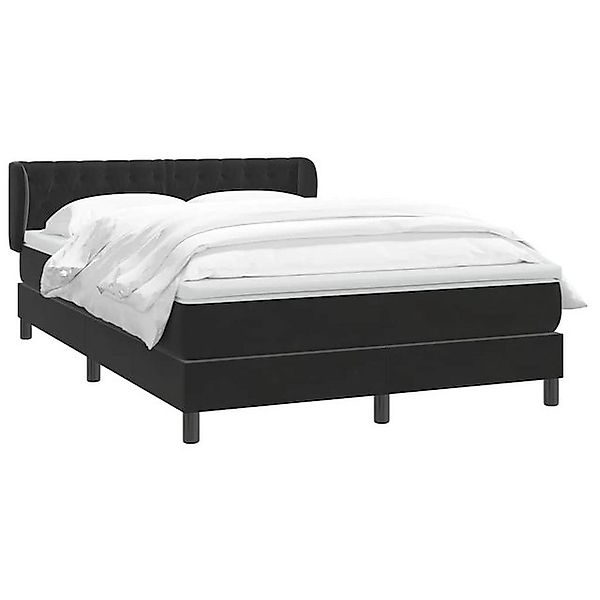 vidaXL Bett Boxspringbett mit Matratze Schwarz 140x210 cm Samt günstig online kaufen