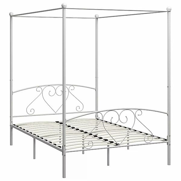 vidaXL Himmelbett-Gestell Weiß Metall 160 x 200 cm618199 günstig online kaufen