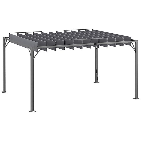 Outsunny Pergola 4 x 3 m bioklimatische Pergola mit verstellbaren Lamellen günstig online kaufen