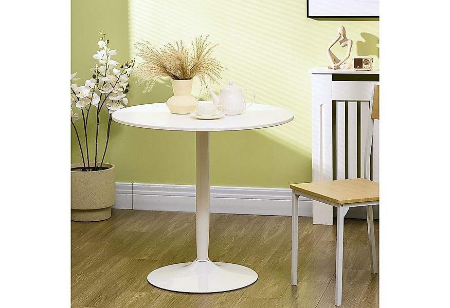 HOMCOM Esstisch Rund, für 2 Personen, mit Stahlbein, Rutschfester Fußauflag günstig online kaufen