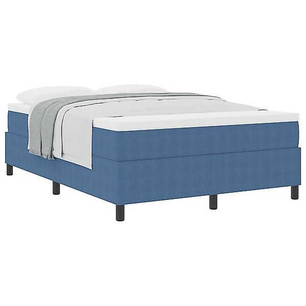 vidaXL Bett Boxspringbett mit Matratze Blau 140x200 cm Corduroy-Stoff (1-tl günstig online kaufen