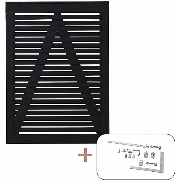 Einzeltor Osaka Nadelholz Schwarz 100 cm x 136 cm günstig online kaufen