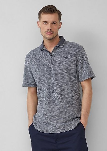 s.Oliver Kurzarmshirt Flammgarn-Poloshirt mit Doppelkragen günstig online kaufen
