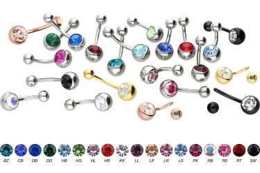 PIERCINGLINE Bauchnabelpiercing Chirurgenstahl Bananabell KRISTALL (Bananab günstig online kaufen