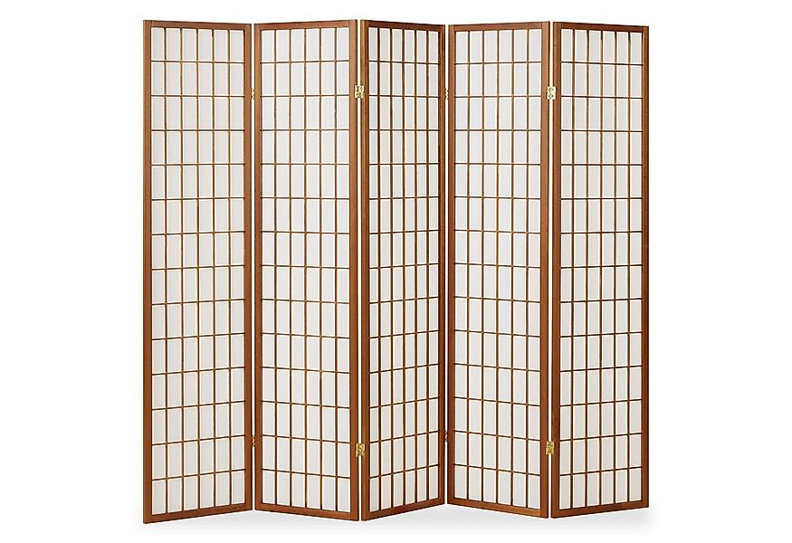 Homestyle4u Paravent Raumteiler Trennwand Shoji Holz Braun Indoor Sichtschu günstig online kaufen