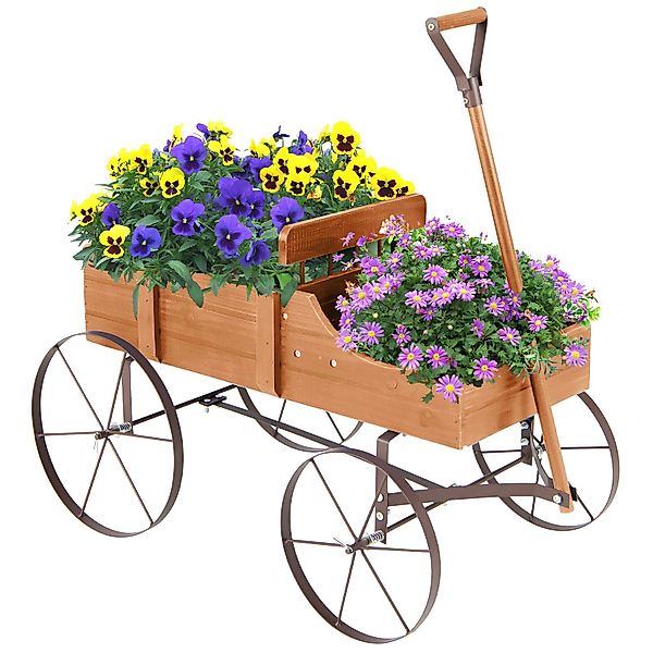 COSTWAY Blumenständer, Pflanzwagen mit 4 Metallrädern günstig online kaufen