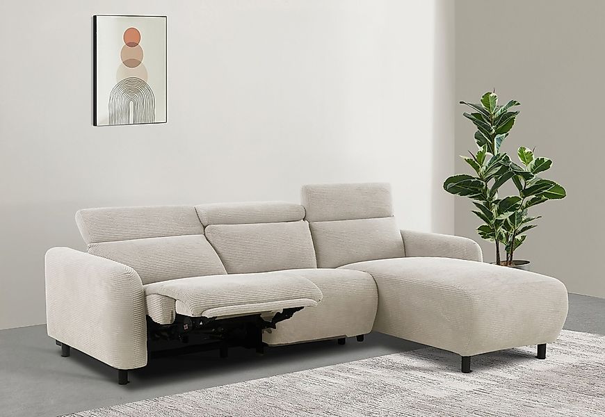 Home affaire Ecksofa "SKAANE in Cord, L-Form, 274 cm, manuelle u. elektrisc günstig online kaufen