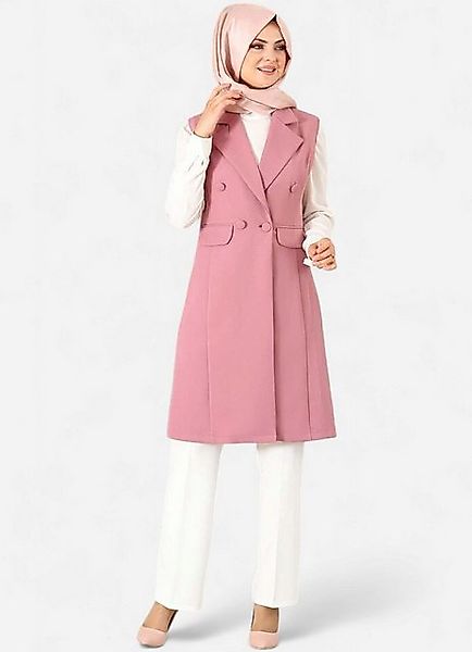 fashionshowcase Longtunika Damen Weste mit Knopfdetail günstig online kaufen