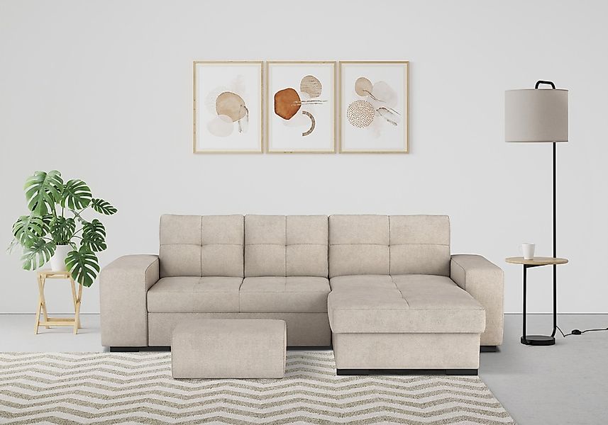 COTTA Ecksofa "Mattina L-Form", mit Hocker, wahlweise mit Bettfunktion & Be günstig online kaufen