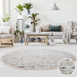 TaraCarpet Wollteppich TaraCarpet Handwebteppich Frankeneck, rund, günstig online kaufen