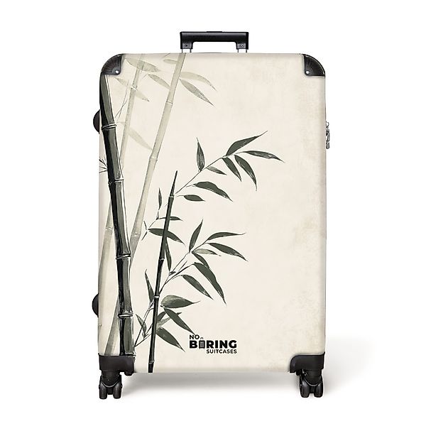 NoBoringSuitcases.com© Hartschalen-Trolley Bambus-Illustration auf cremefar günstig online kaufen