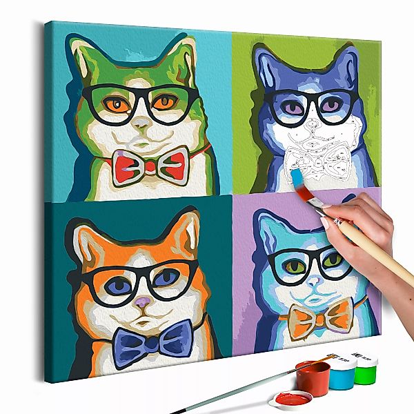 Malen Nach Zahlen - Katzen Mit Brillen günstig online kaufen