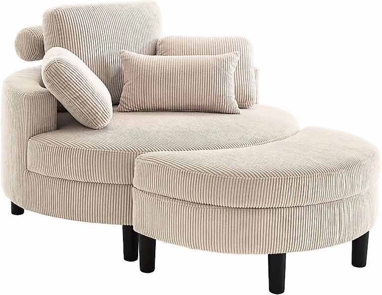 ATLANTIC home collection Loveseat, XXL- Sessel, inklusive Stauraumhocker, R günstig online kaufen