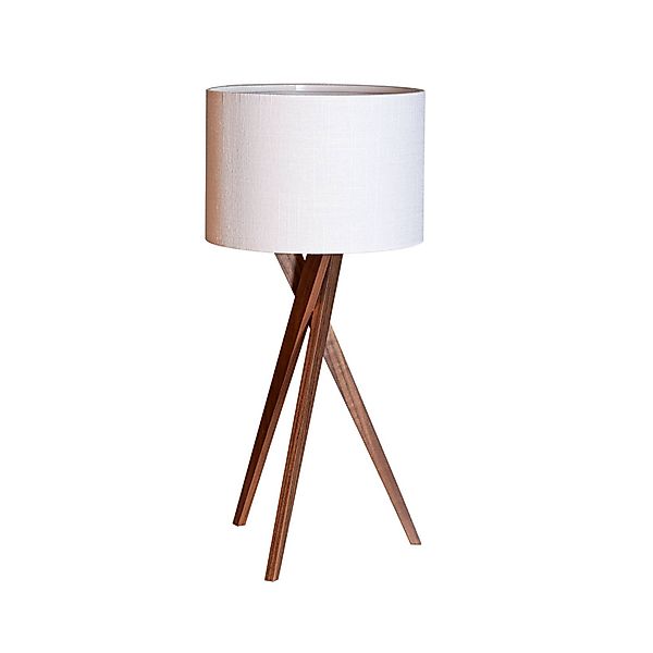 By Rydens Tischleuchte Vega, nuss/weiß, 55 cm, Holz, Textil günstig online kaufen