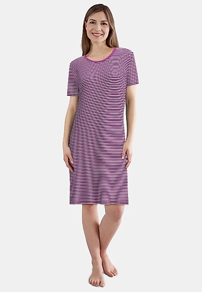 GÖTZBURG Nachthemd knielang, gestreift, Kurzarm, Rundhalsausschnitt, Baumwo günstig online kaufen
