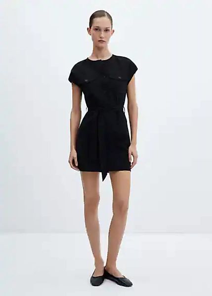 Kleid mit Schleife und Taschendetails günstig online kaufen