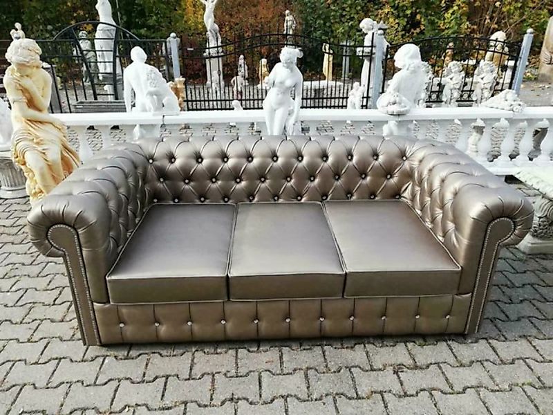 JVmoebel Chesterfield-Sofa, Design Chesterfield Sofa 3-Sitzer Gold Couch günstig online kaufen