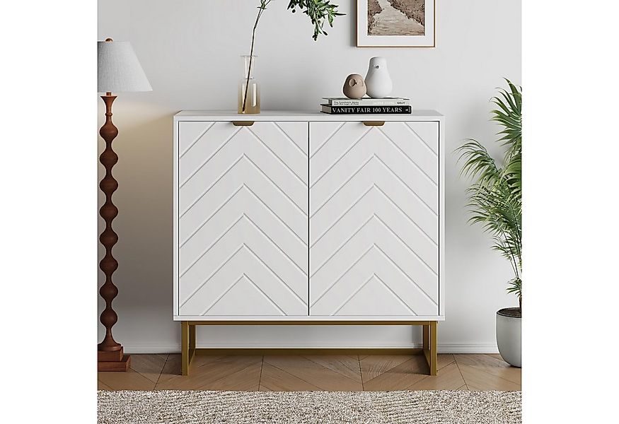 GarveeMore Sideboard (Türen und Ablage, Fischgrätmuster), 80 cm (T) x 40 cm günstig online kaufen