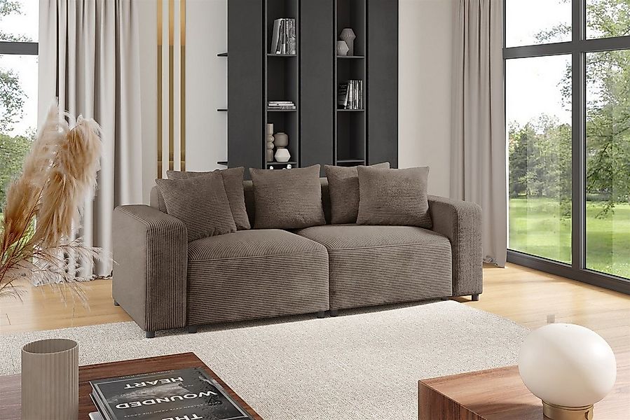 Fun Möbel 2-Sitzer Sofa Designersofa MEGAN 2-Sitzer in Stoff Poso, inkl. 5 günstig online kaufen