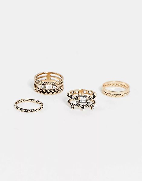 ALDO – Unenia – Vergoldete Ringe im Multipack-Goldfarben günstig online kaufen