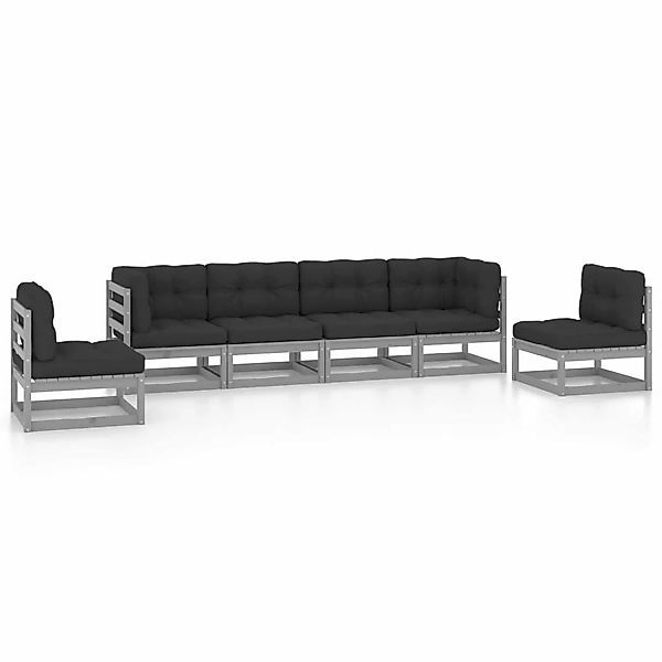 6-tlg. Garten-lounge-set Mit Kissen Kiefer Massivholz günstig online kaufen