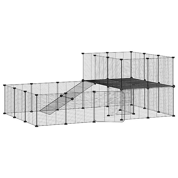 vidaXL 36-Tlg Haustierkäfig mit Tür Schwarz 35x35 cm Stahl Modell 2 günstig online kaufen