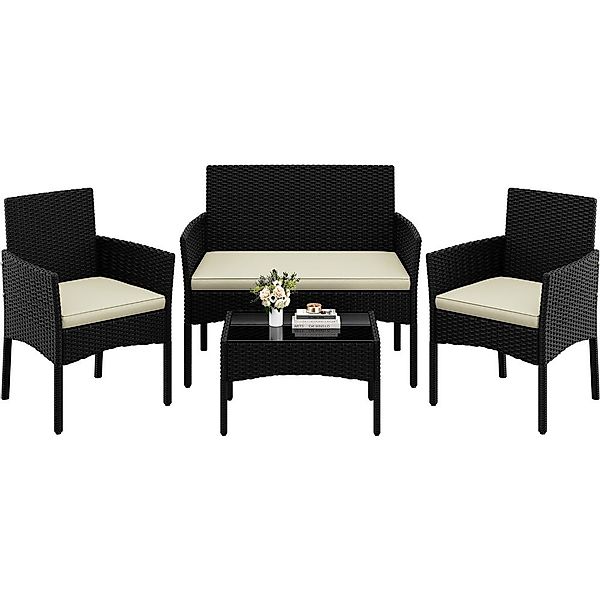 Yaheetech Balkonset Gartenmöbel-Set, 4-er Set Rattanmöbel günstig online kaufen