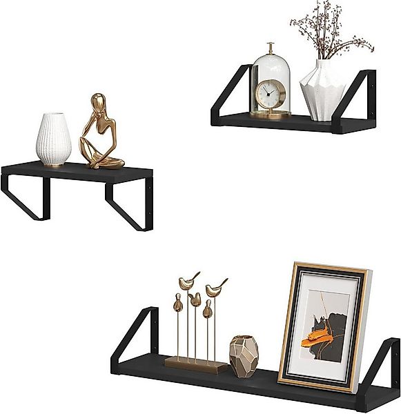 EUGAD Wandregal, Set 3-tlg., 3er Set Hängeregal, Schweberegal, Küchenregal günstig online kaufen