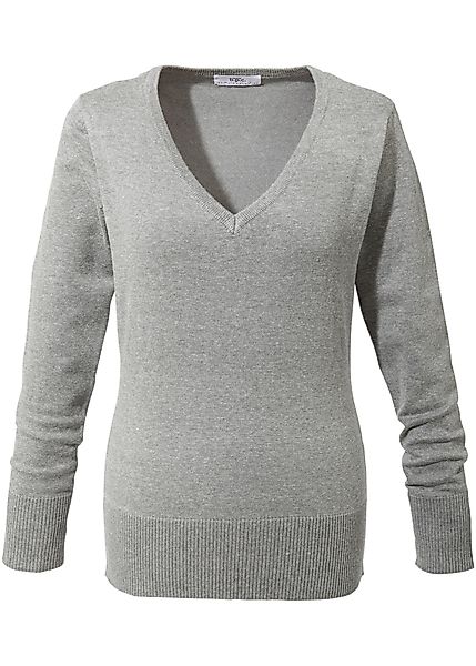 Feinstrick-Pullover mit V-Ausschnitt günstig online kaufen