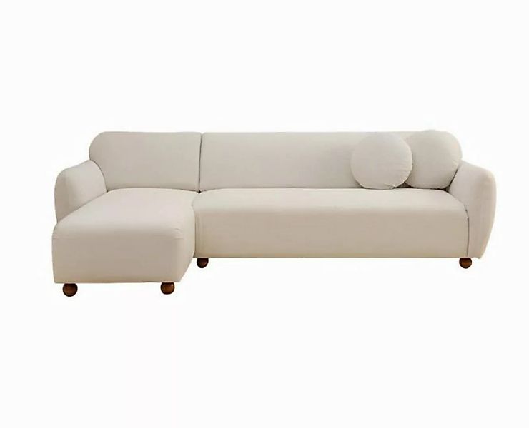 JVmoebel Ecksofa Beige Ecksofa L-Form Modern Stil Wohnzimmer Textil Holz Ma günstig online kaufen