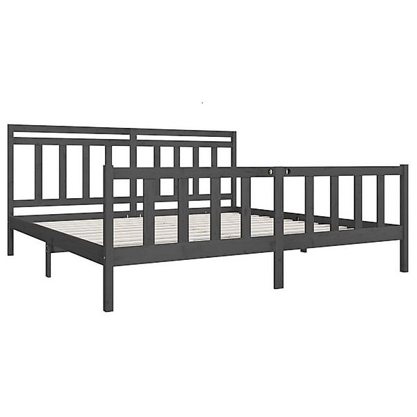 vidaXL Bettgestell Massivholzbett Grau 200x200 cm Doppelbett Bett Bettrahme günstig online kaufen